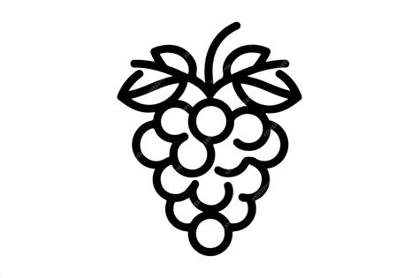 Grape outline vector clipart | Premium AI-generated vector