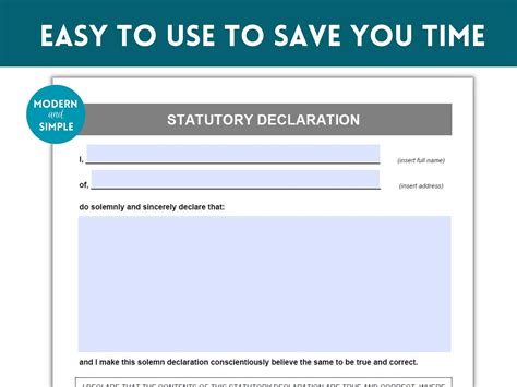 Image result for Statutory Declaration Form SA Example