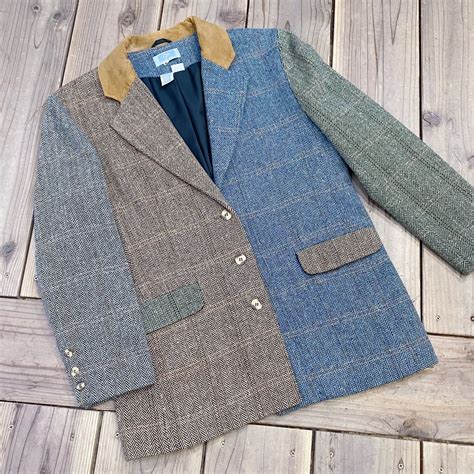 crazy pattern wool plaid tailored jacket | LEMON