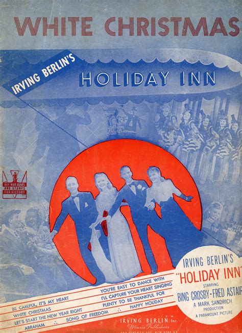 Irving Berlin's WHITE CHRISTMAS Holiday Inn Vintage Sheet Music ©1942 ...