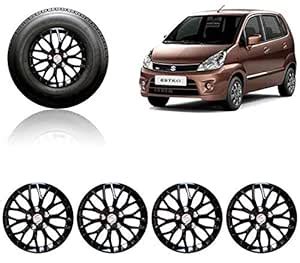 Auto Pearl - Car Full Black Wheel Cover Caps 13" Press Type Fitting for ...