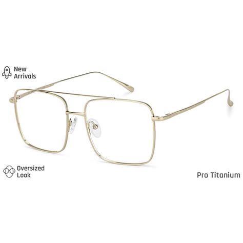 Buy Gold Full Rim Square Large Size-54 John Jacobs Pro Titanium JJ ...