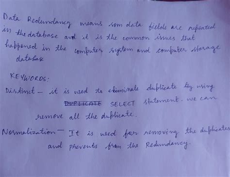 Which keyword is used to eliminate redundant data? Hurry up!! Answer it ...