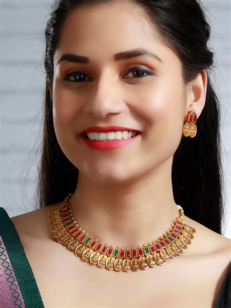 Traditional Laxmi Coin Gold Plated Jewellery Set – Priyaasi