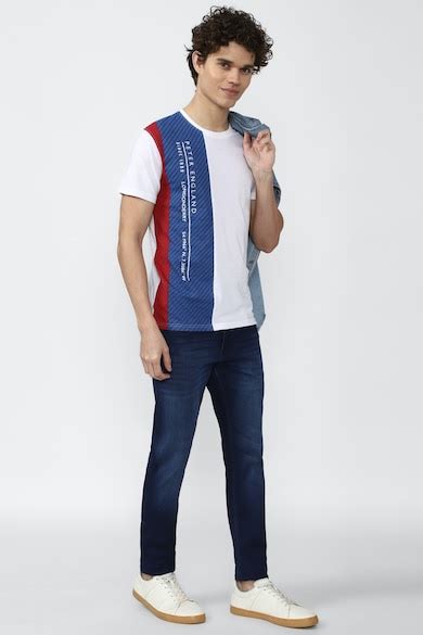 Buy Men White Print Round Crew Neck Crew Neck T-shirt Online - 732406 ...