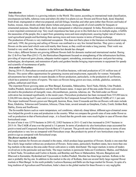 Flower Market - Study of Out-put Market: Flower Market Introduction ...