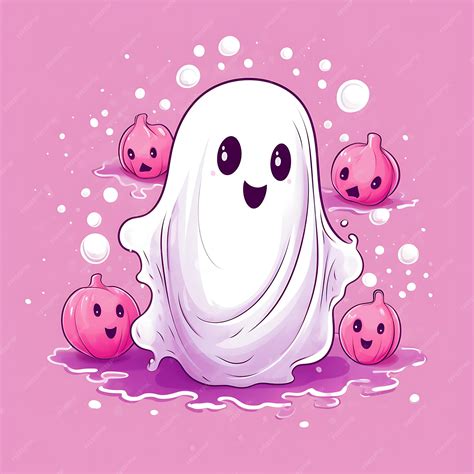 Premium AI Image | halloween pink ghost cartoon