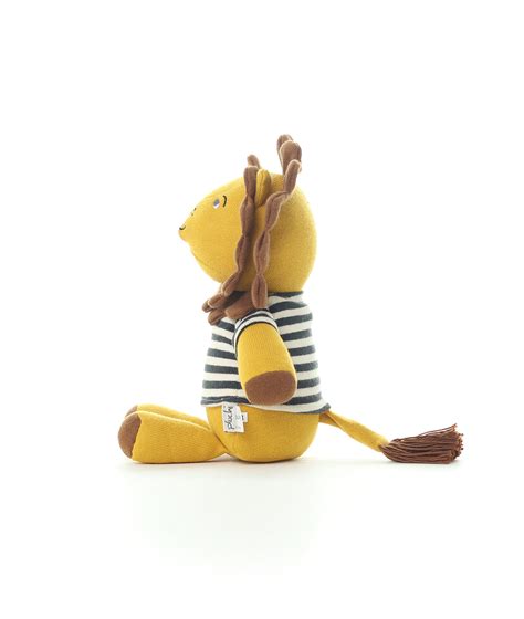 Jake the Lion Cotton Knitted Stuffed Soft Toy (Light Camel & Dull Copp ...