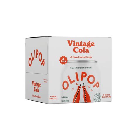 OLIPOP Prebiotic Soda, Vintage Cola, 12 fl oz, 4 Pack, Pantry Packs ...