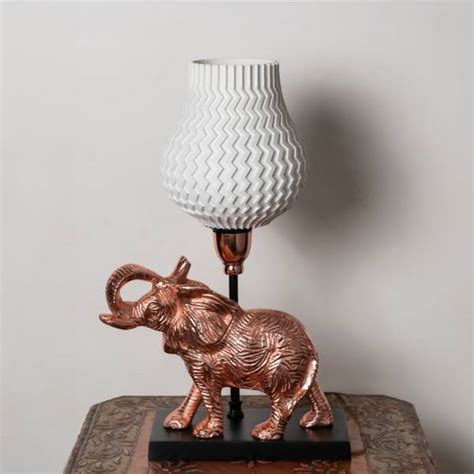 3D Printed Table Lamp Shade Theme: Wave Elephant: Copper Finish ...