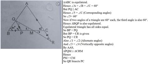 In the given figure, ABC is an equilateral triangle ;PQ is parallel to ...
