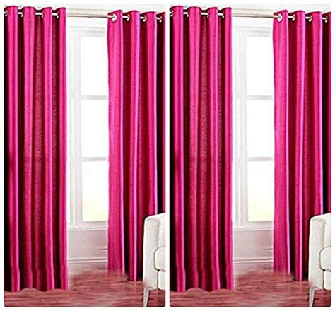 Buy Exporthub Plain 4 Piece Eyelet Polyester Long Door Curtain Set ...