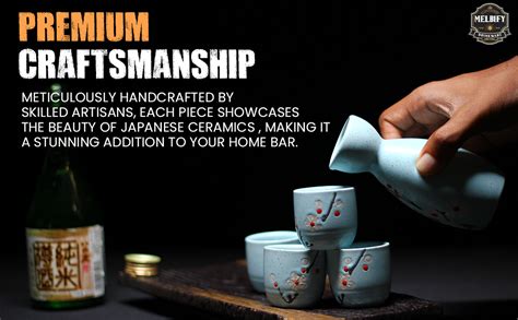 Buy Melbify Japanese Ceramic Sake Serving Set | 1 Pot + 4 Cups| Pot(180 ...
