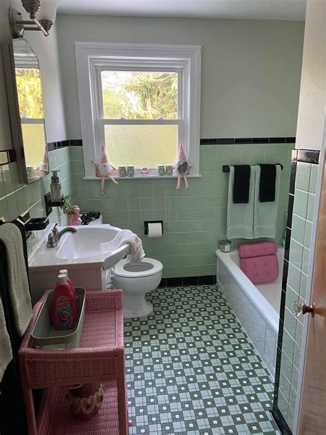 Vintage Bathroom with Checkered Flooring