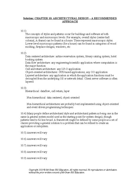 Pressman SEPA 9e Ch010 SM - Solution: CHAPTER 10: ARCHITECTURAL DESIGN ...