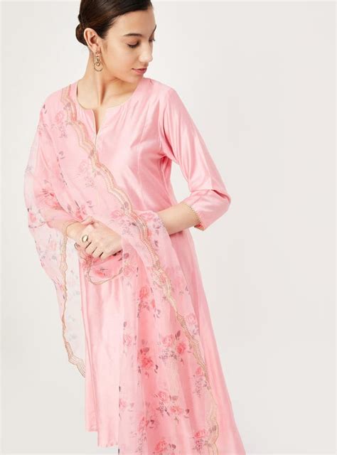 Buy Women Solid A-line Kurta Set with Dupatta Online at just Rs. 1999.0 ...
