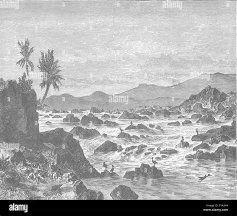 EGYPT: The First Cataract of the Nile, Aswan, antique print 1890 Stock ...