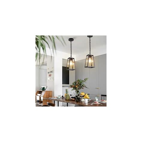 Farmhouse Pendant Light Metal and Clear Glass Cage India | Ubuy