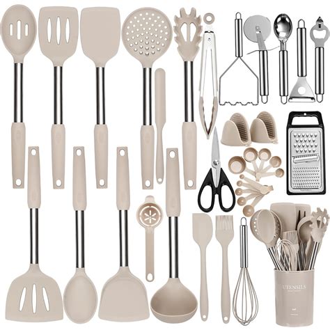 Buy NCUE Kitchen Utensils Set, 35 Pcs Silicone Cooking Utensils Set ...