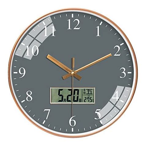 Buy SHOPOGENIX Digital Analog Wall Clock with Temperature Wall Clocks ...
