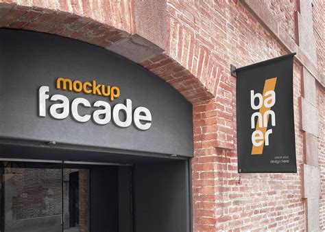 Storefront Facade Logo Mockup | Free PSD Templates
