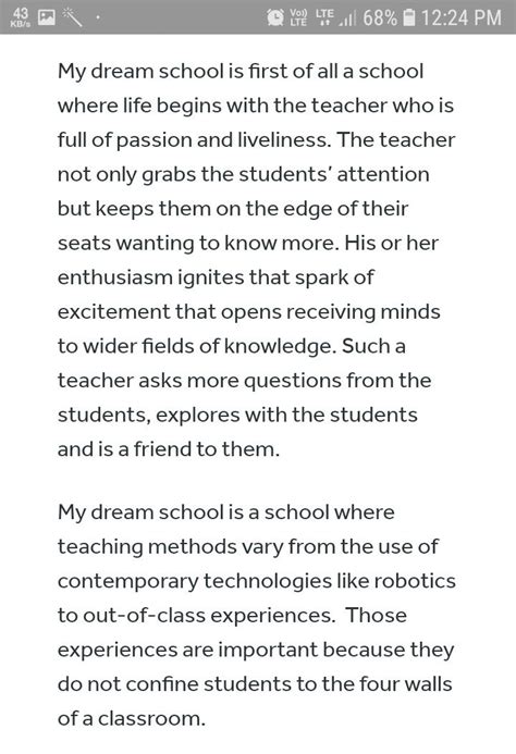 An essay on a school of my dream For class x. Essay competetion Minimum ...