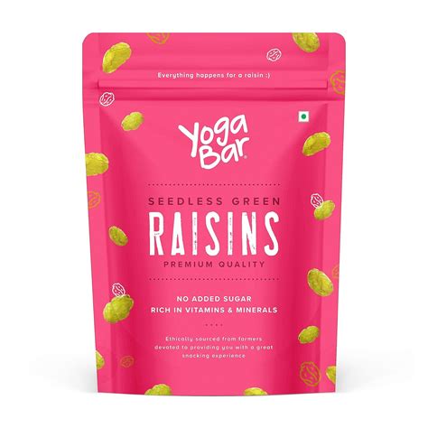 YogaBar Premium Green Raisins 500 grams| Kishmish |100% Fresh Pure ...