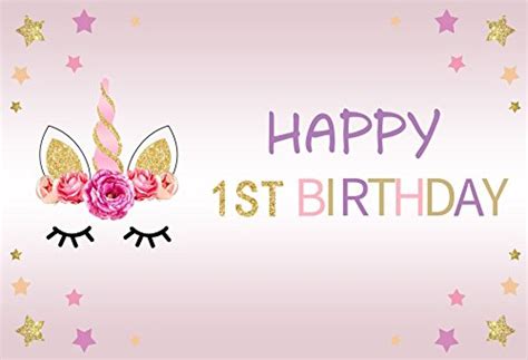 OFILA Unicorn 1st Birthday Backdrop 8x6.5ft Stars Background Girls ...