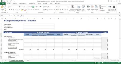 Image result for Project Management Budget Template Excel