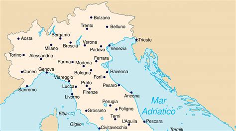 Map Of North Italy With Cities