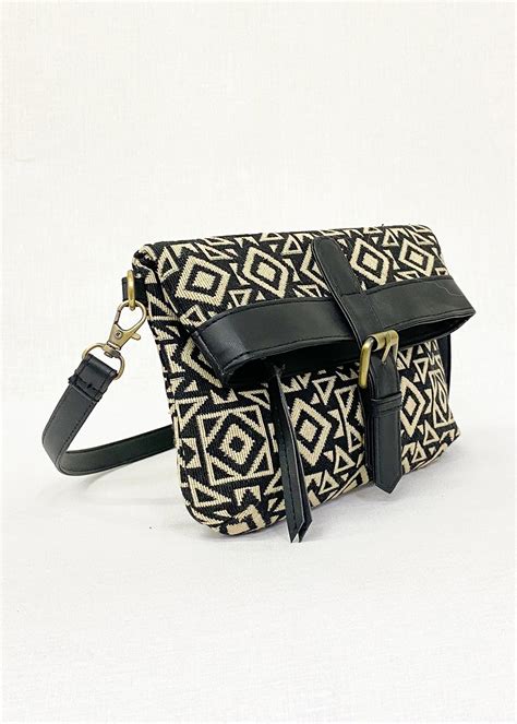 Get Fold Over Woven Jacquard Crossbody Sling Bag at ₹ 599 | LBB Shop