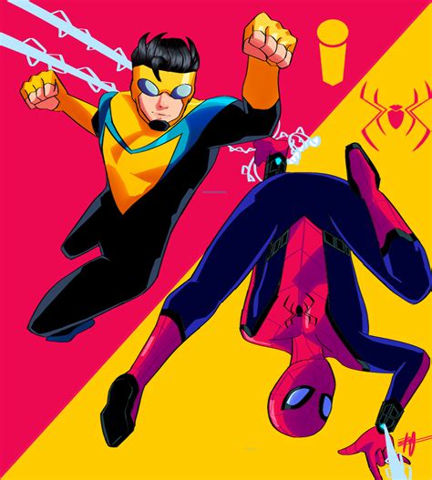 Spider-Man and Invincible by me : r/Spiderman