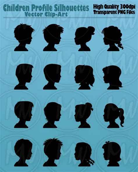 Kids Silhouettes Clipart
