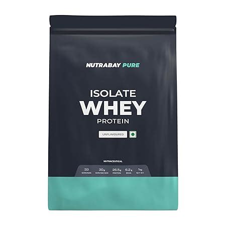 Nutrabay Pure 100% Authentic & Clean Whey Protein Isolate 26.5g Protein ...