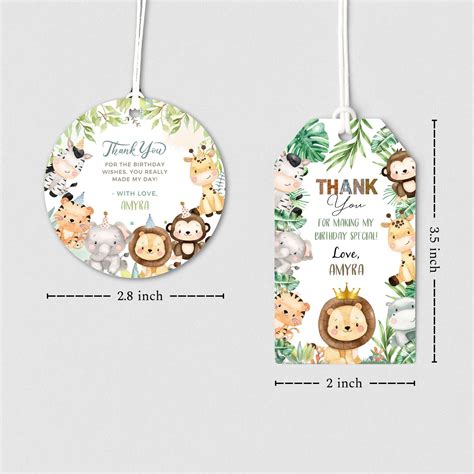 Thank you tags / Labels | Jungle Safari Theme – Ezyprints Studio