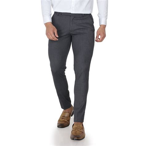 Men's Slim Fit Grey Formal Trousers - LP Creation | Shop Now