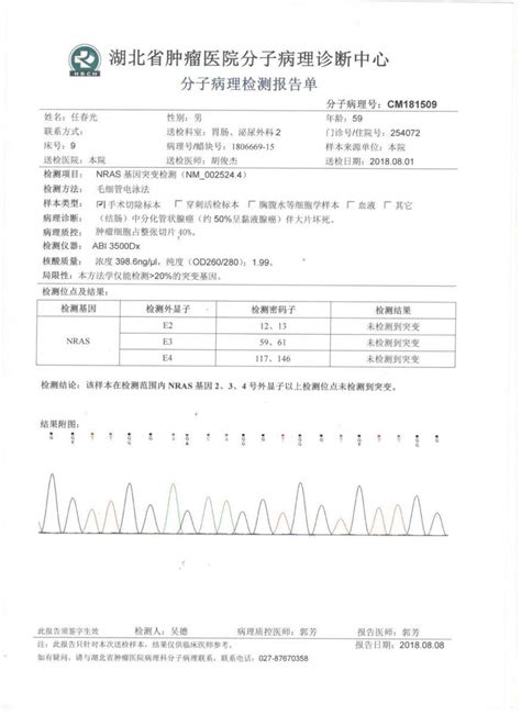 分子病理检测报告单_典型病例_湖北省肿瘤医院
