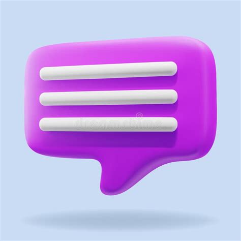 3d Design of Purple Speech Bubble Message Notification Icon Concept ...