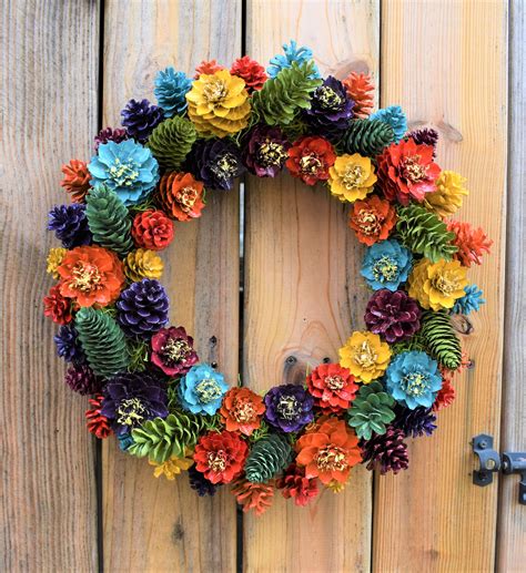 Farm House Wreath, Fall is in the Air Pine Cone Flower Wreath, Pinecone ...