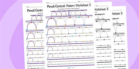 Pencil Control Pattern Worksheet 3 (teacher made) - Twinkl