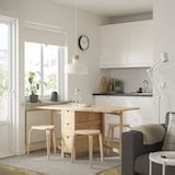 NORDEN / TEODORES table and 4 chairs, birch/white, 26/89/152 cm (101/4 ...