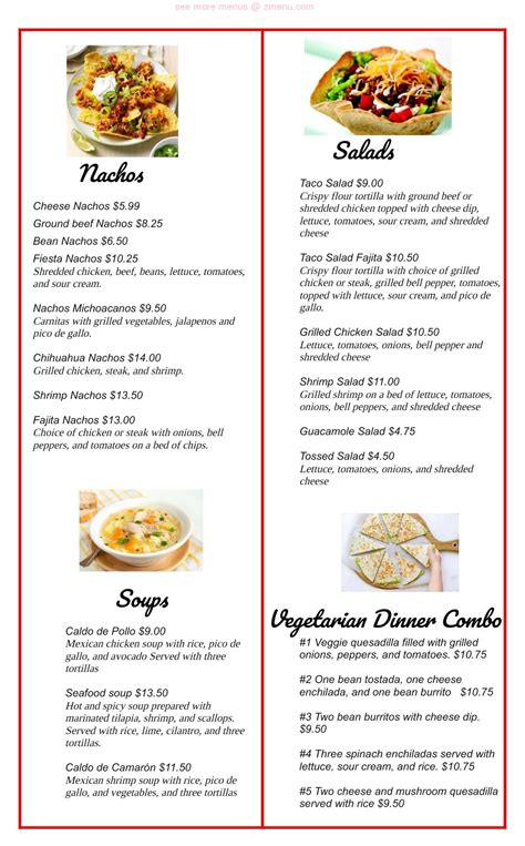 Menu at Ay Caramba Mexican Restaurant, Rolla