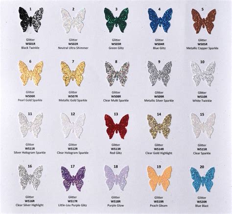 Image result for WoW Embossing Powder Color Chart