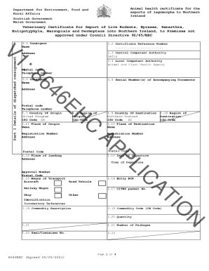 Fillable Online Get an export health certificate - GOV.UKApply for an ...