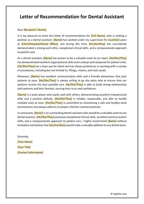 Dental Hygienist Recommendation Letter Dental Hygienist Cover Letter