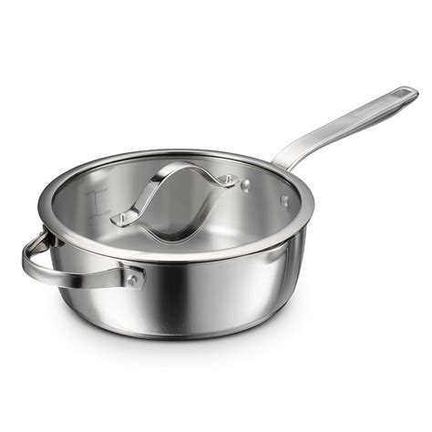 Tramontina Tempo Tri-Ply Base Stainless Steel 3.5-Quart Saute Pan with ...