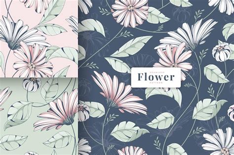 Hand drawn beautiful pastel colour floral pattern collection | Premium ...