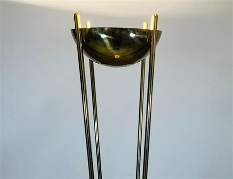 Vintage Relux of Milan Italy Brass Halogen Torchiere Floor Lamp For ...