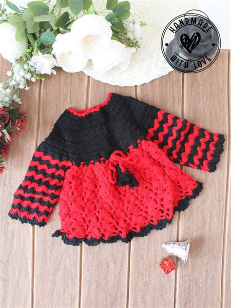 Winter crochet frocks | Woollen crochet frocks for baby girls online