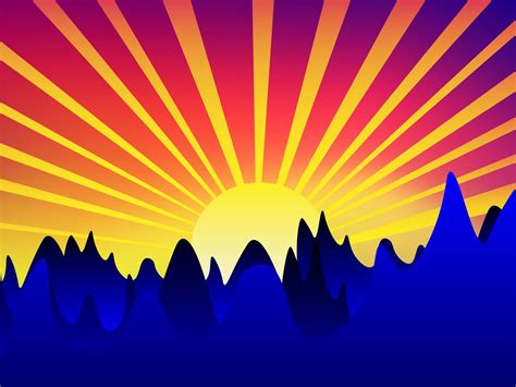 Download wallpaper 1600x1200 sunrise, art, mountains, vector standard 4 ...